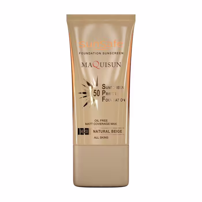 ضد آفتاب کرم‌پودری و پرایمری بژ طبیعی مکی‌سان SPF50 N20 سان سیف