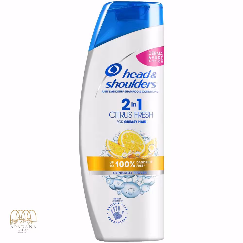 شامپو 2 در 1 ضد شوره موهای چرب هد اند شولدرز مدل Citrus Fresh حجم 450 میل