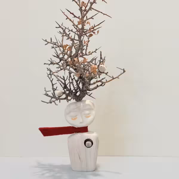 تینا با شاخ طبیعی با سه پرنده طرح یک