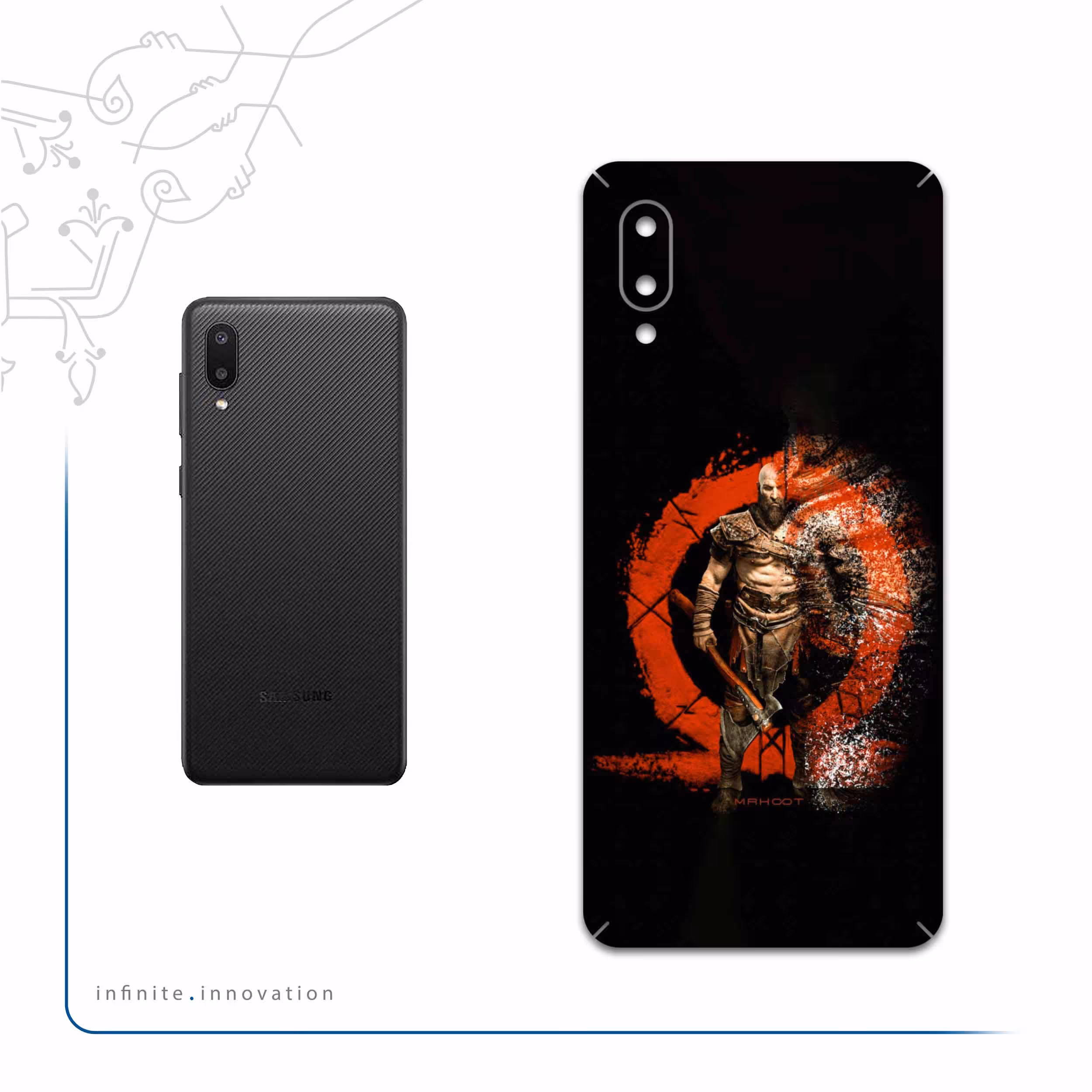 برچسب پوششی ماهوت مدل God-Of-War-Game مناسب برای گوشی موبایل سامسونگ Galaxy A02