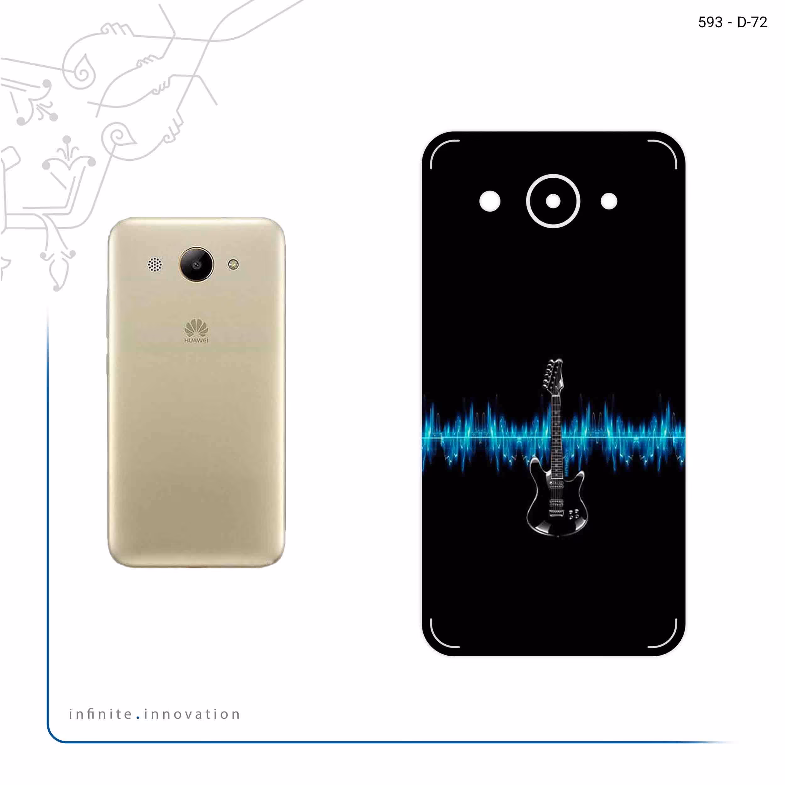 برچسب پوششی ماهوت مدل Electric Guitar مناسب برای گوشی موبایل هوآوی Y3 2017