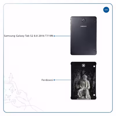 برچسب پوششی ماهوت مدل Ferdowsi-Logo مناسب برای تبلت سامسونگ Galaxy Tab S2 8.0 2016 T719N