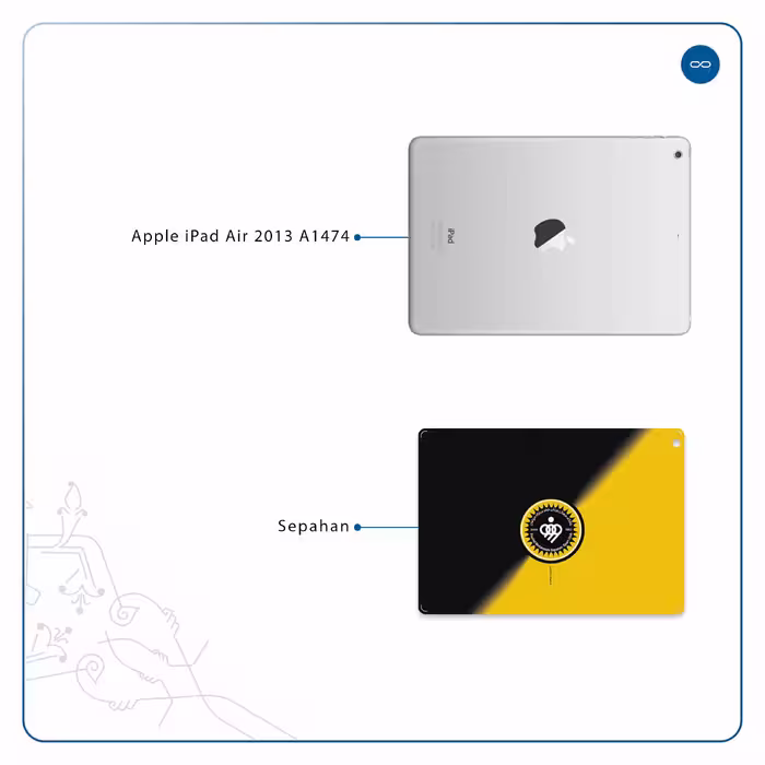 برچسب پوششی ماهوت مدل Sepahan مناسب برای تبلت اپل iPad Air 2013 A1474