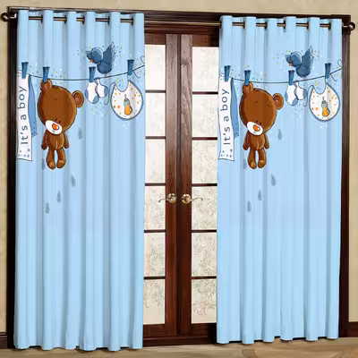 پرده مدل خرس هازان پانچی کد 1025 سایز 140x200 سانتی متر