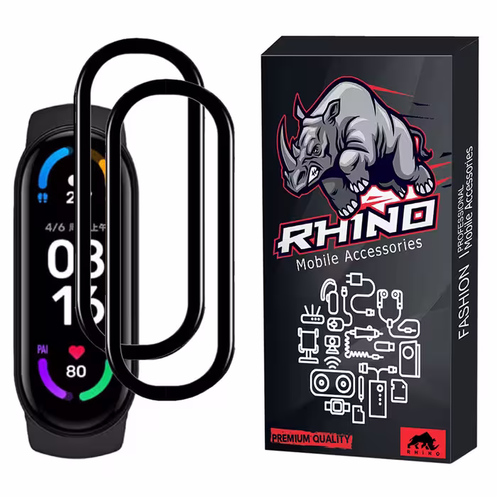 محافظ صفحه نمایش راینو مدل R-PMMA مناسب برای مچ بند هوشمند شیائومی Mi Band 5 بسته 2 عددی