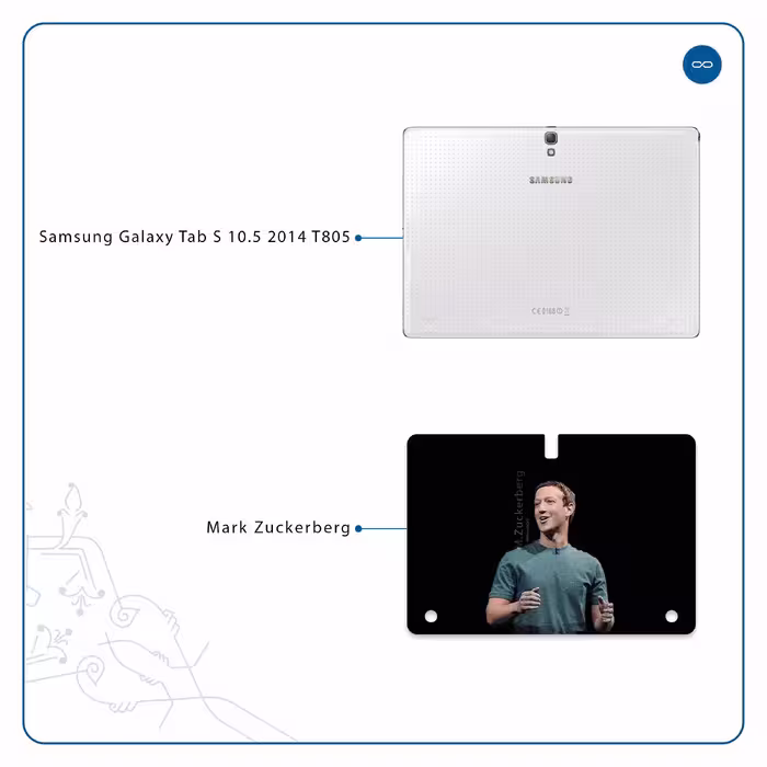 برچسب پوششی ماهوت مدل Mark Zuckerberg مناسب برای تبلت سامسونگ Galaxy Tab S 10.5 2014 T805