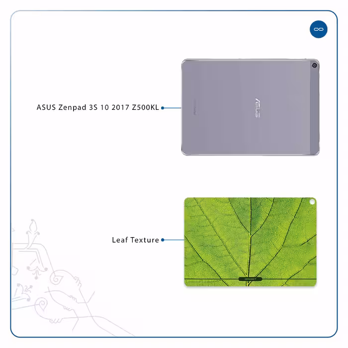 برچسب پوششی ماهوت مدل Leaf-Texture مناسب برای تبلت ایسوس Zenpad 3S 10 2017 Z500KL