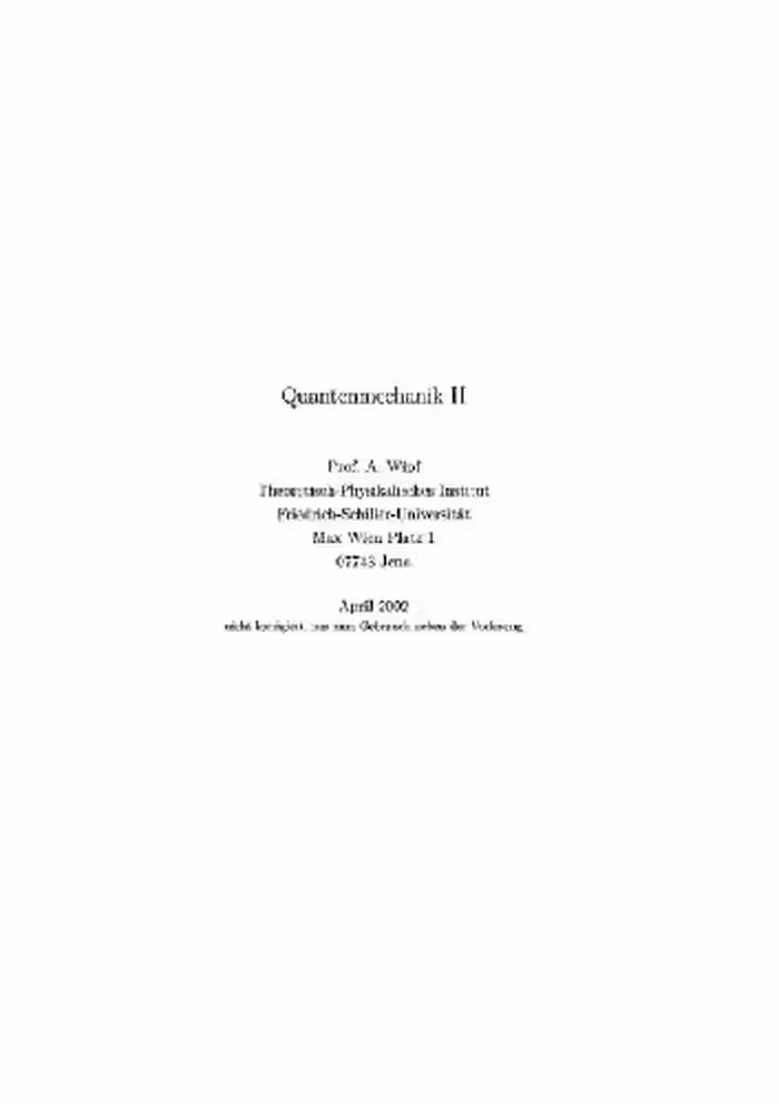 خرید و دانلود نسخه کامل کتاب Quantenmechanik 2