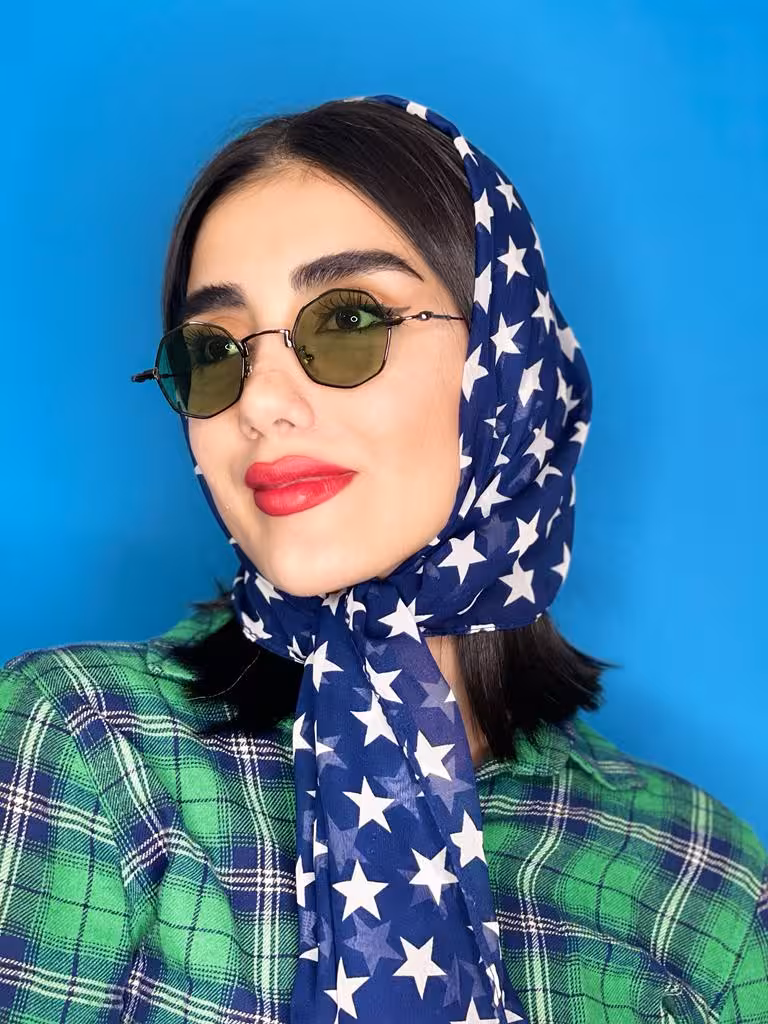 عینک افتابی چند ضلعی مشکی سبز اورجینال