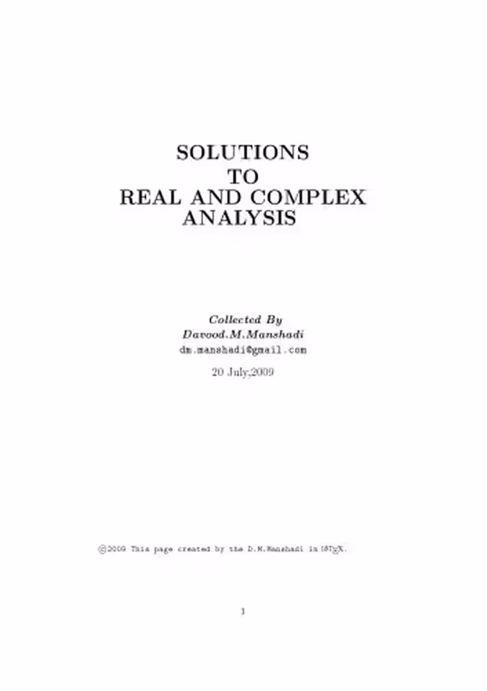خرید و دانلود نسخه کامل کتاب Solutions to real and complex analysis
