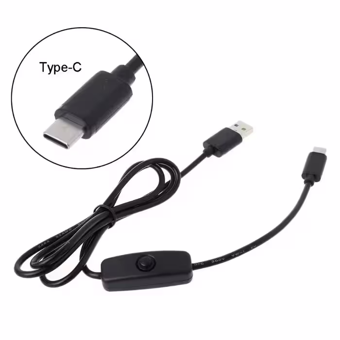 کابل USB به Type-C کلیددار مخصوص رزبری پای 4 اورجینال