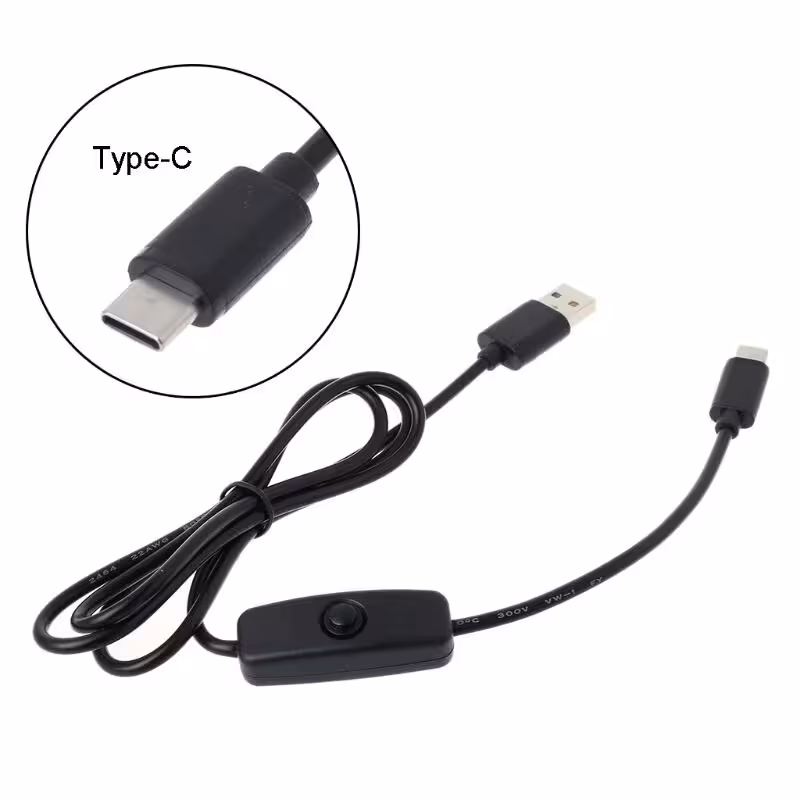 کابل USB به Type-C کلیددار مخصوص رزبری پای 4 اورجینال