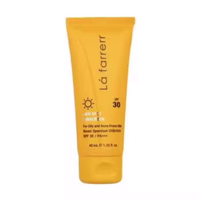 کرم ضد آفتاب و ضدلک بی‌رنگ لافارر مدل SPF30، مناسب پوست‌های چرب، حجم 40 میلی‌لیتر