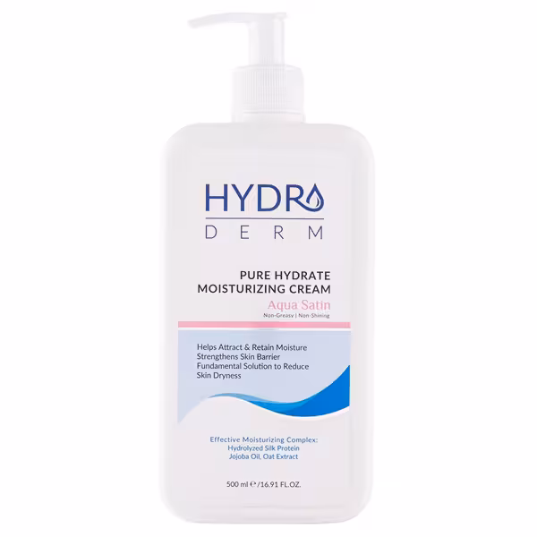 کرم مرطوب کننده و نرم کننده آکوا ساتین حجم 500میل هیدرودرم