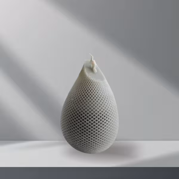 شمع دکوری اشک حصیری سبز