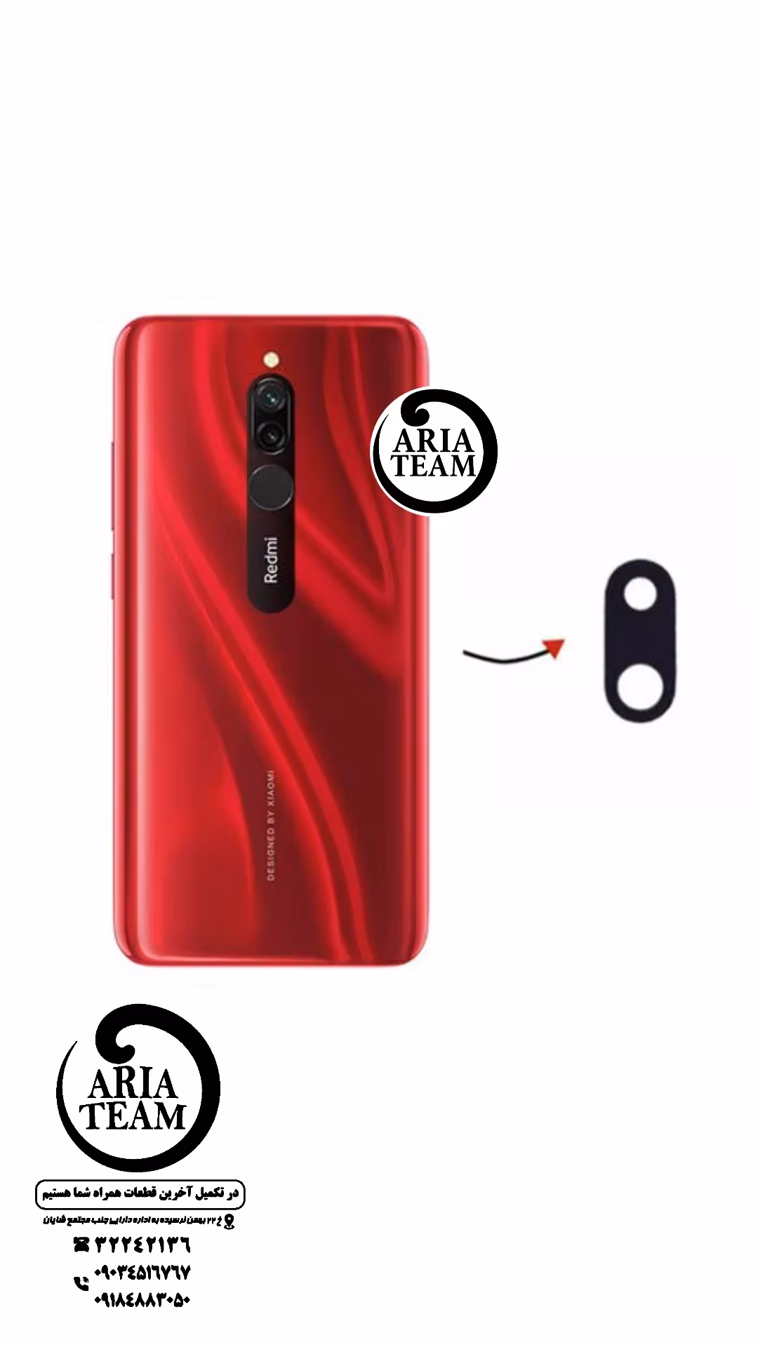 شیشه لنز دوربین شیائومی redmi 8