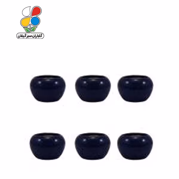 گلدان سرامیکی گرد بسته شش عددی