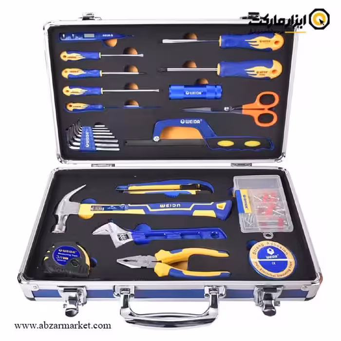 جعبه ابزار ویدا آلومینیومی با لوازم 25 عددی مدل W07722
