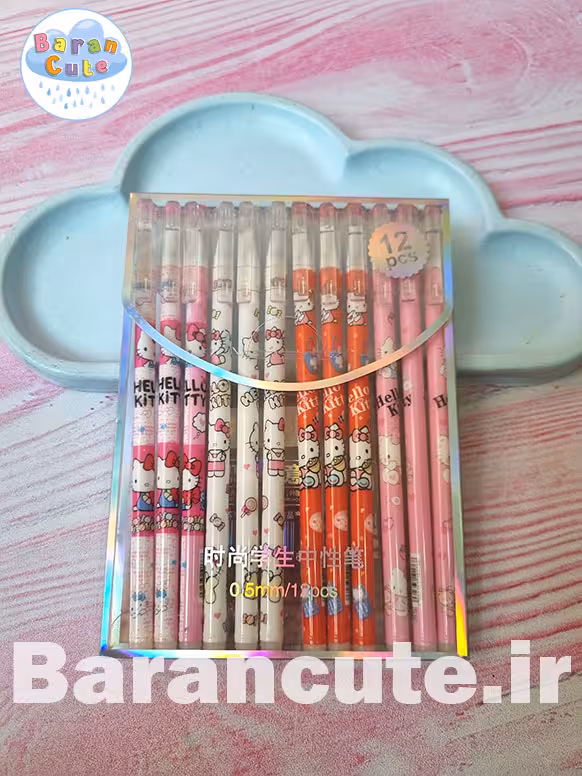 خودکار پاکن دار بسته ی 12 عددی طرح کیتی