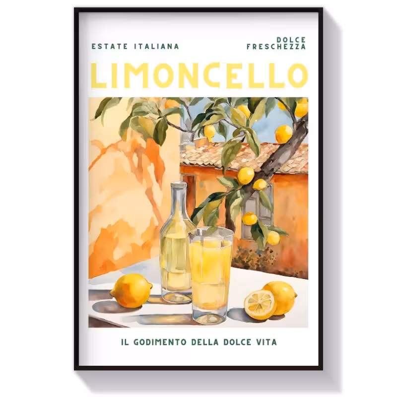 تابلو دکوری کافه طرح Limon Cello