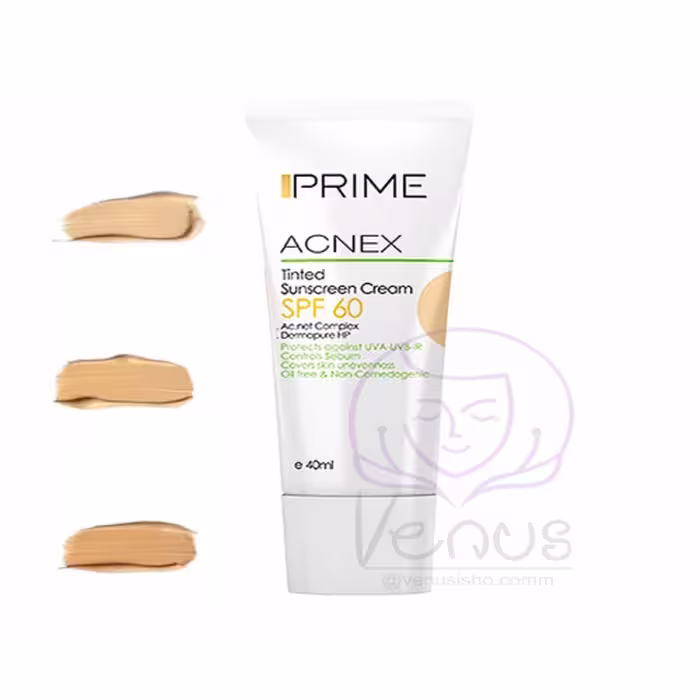 کرم ضد آفتاب SPF60 رنگی انواع پوست پرایم PRIME
