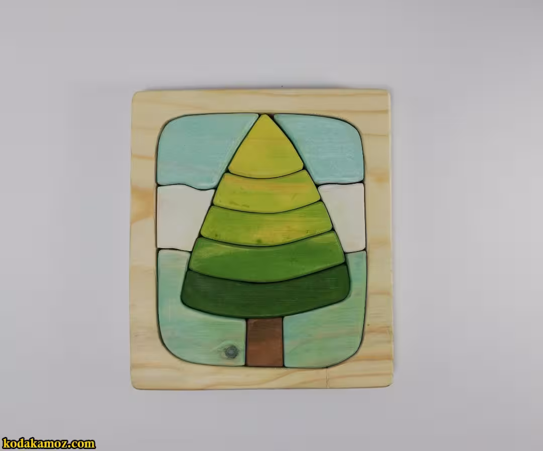 پازل چوبی سه بعدی طرح درخت