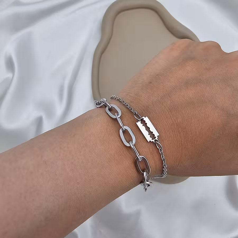 دستبند دو ردیف مدل تیغ