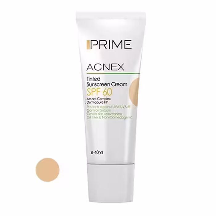 ضدآفتاب بژ روشن Prime پرایم مدل SPF60 پوست مختلط تا چرب 40 میل