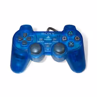 دسته بازی پلی استیشن 2 مدل شیشه ای آبی