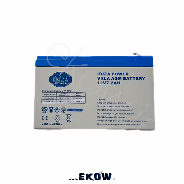 باتری خشک 12 ولت 7.2 آمپر برند ibiza power