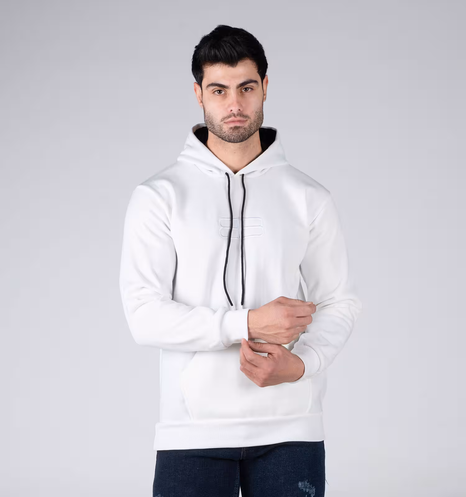 هودی مردانه کلاه دار سفید طرح دار Balenciaga