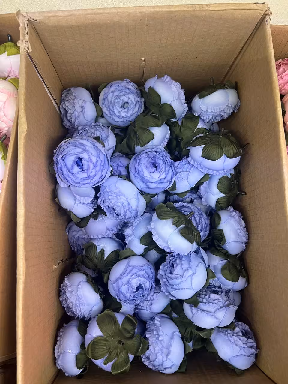 سرگل پیونی بزرگ رنگ ابی پررنگ 10عددی