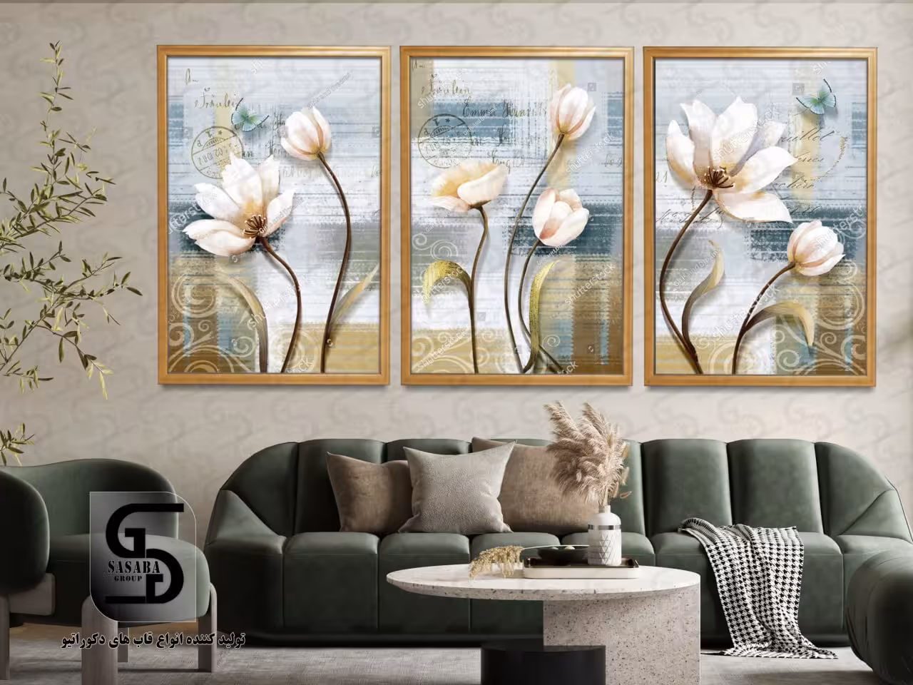 تابلو دکوراتیو سه تکه 60*40 درجه1