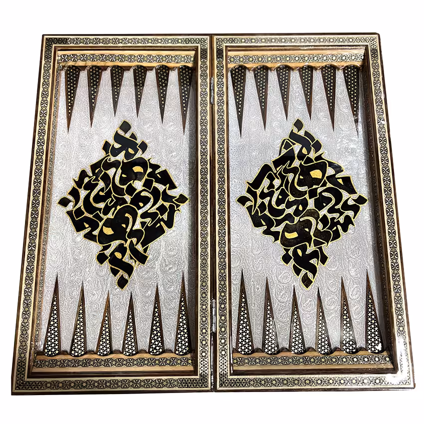 تخته نرد و شطرنج خاتم کاری کد 160014