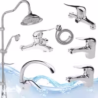 ست7عددی شیرآلات اهرمی مدل اردکی به همراه علم دوش حمام شیپوری