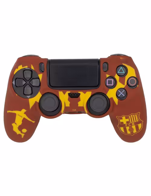 روکش محافظ دسته PS4 لیزری قرمز زرد طرح بارسلونا
