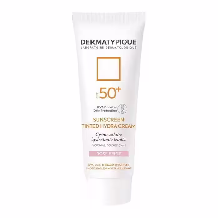 ضدآفتاب درماتیپیک مدل هیرا  SPF50 رنگ رز بژ مناسب پوست خشک حجم 50 میلی لیتر