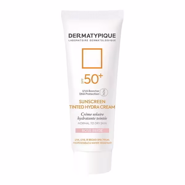 ضدآفتاب درماتیپیک مدل هیرا SPF50 رنگ رز بژ مناسب پوست خشک حجم 50 میلی لیتر