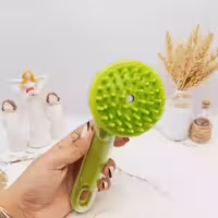 برس و ماساژور سیلیکونی مخزنی دسته دار