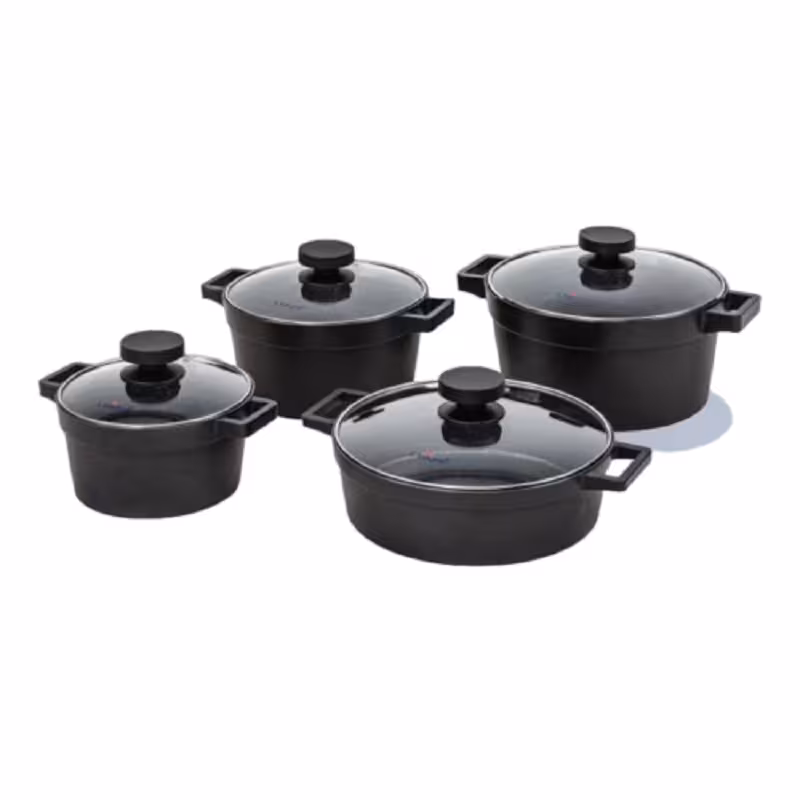 سرویس قابلمه یونیک 8 پارچه مشکی دیاموند مدل UN-8500