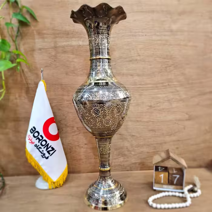 گلدان برنز سیاه قلم 60 سانت