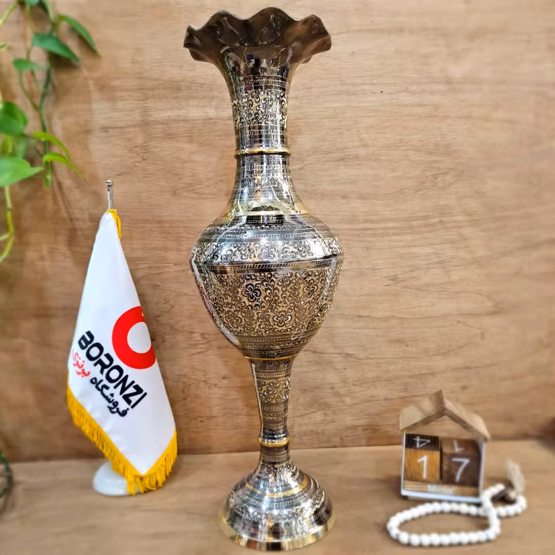 گلدان برنز سیاه قلم 60 سانت