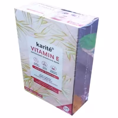 ماسک ورقه ای karite مدل ویتامین E ای حجم 25 گرمی (بسته 10 عددی)