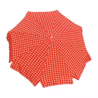 سایه بان قطر دو متر با پارچه نانو طرح تار و پود (چهارخانه) آب گریز رنگ قرمز،مسافرتی