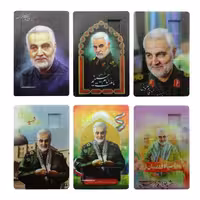 101438-یک عدد جورچین سردار سلیمانی 7.5در11سانت 12قطعه طرحهای متنوع