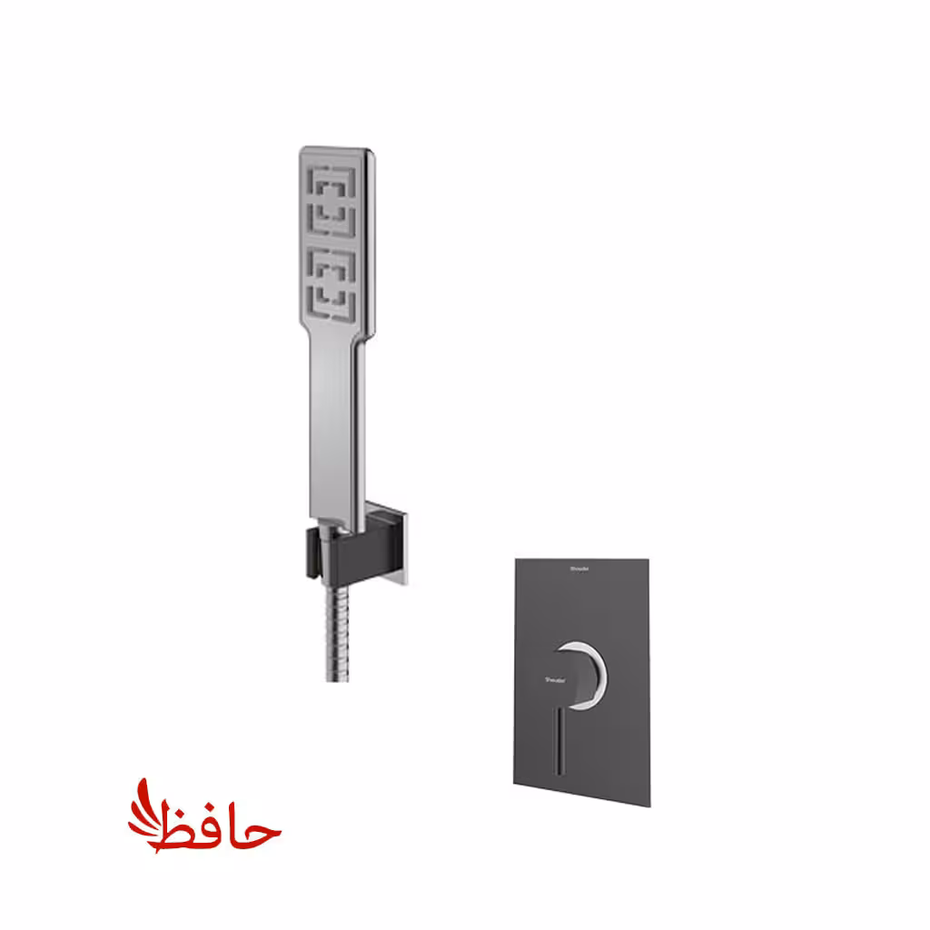 شیر حمام توکار شودر مدل رومر مشکی کروم تیپ 2 BRASS