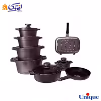 سرویس قابلمه دیاموند زرشکی 15 پارچه یونیک UN-8527