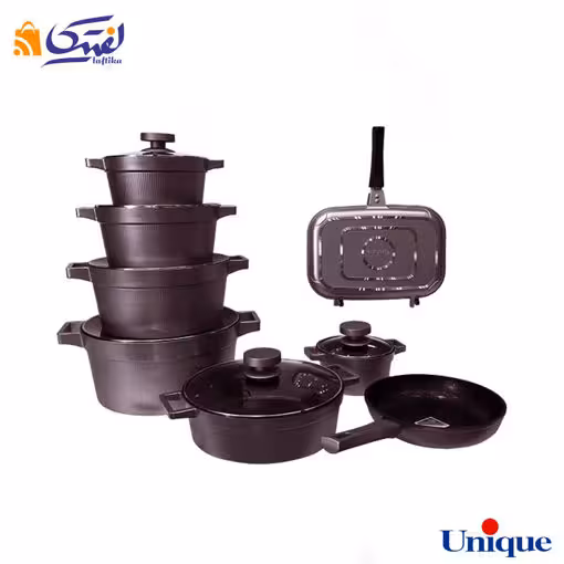 سرویس قابلمه دیاموند زرشکی 15 پارچه یونیک UN-8527