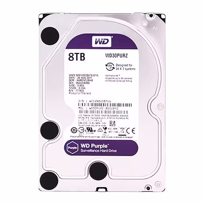 هارددیسک اینترنال وسترن دیجیتال مدل Purple WD80PURZ ظرفیت 8 ترابایت