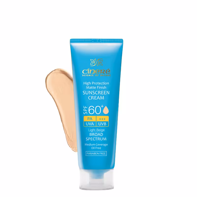 کرم ضد آفتاب مات رنگی سینره مناسب پوست چرب با SPF60 حجم 50 میل – بژ روشن